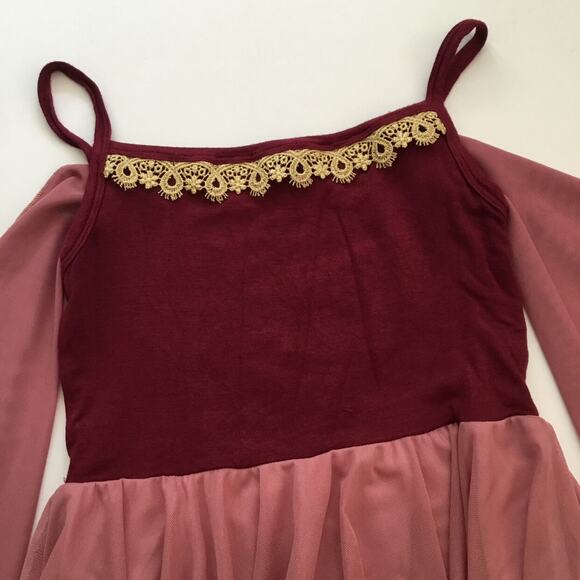Placard Originals Burgundy & Mauve Tulle Dress - Picture 3 of 10